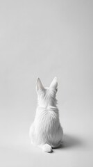 Obraz premium White Puppy, Back View 
