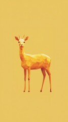 Golden Gazelle: Low Poly Art 