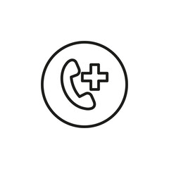 Obraz premium Ambulance call icon Symbol mark in Outline style