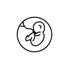 Baby in stomach icon Symbol mark in Outline style