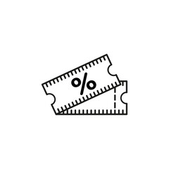 Discount voucher icon Symbol mark in Outline style