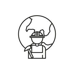 Obraz premium Job for immigrants icon Symbol mark in Outline style