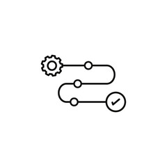 Sequential process icon Symbol mark in Outline style