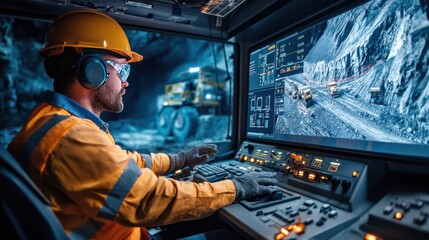 A control center that uses digital technology to monitor and control machinery and equipment in mining