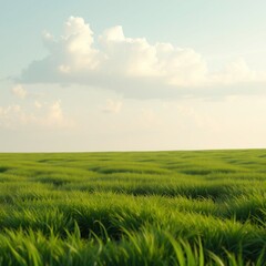 Fototapeta premium A field of tall, swaying grasses in a gentle breeze, blades of grass, tall grass, green fields, earthy tones