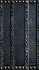 Fototapeta premium Dark Metal Texture: Rivets and Steel Plates 