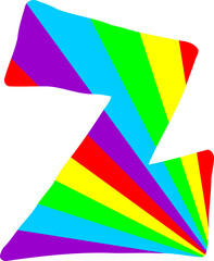 Rainbow Colorful Ray Letter Alphabet Vector Element Z