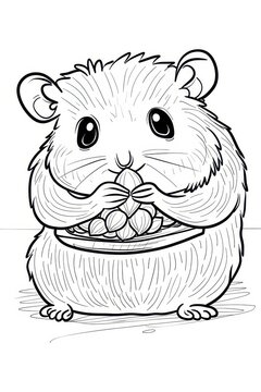 recommend clip art: A Cute Hamster Eating Seeds Happily