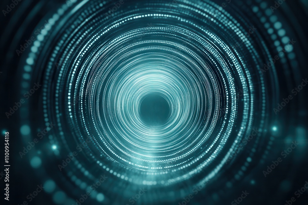 Poster A mesmerizing digital tunnel of light and data, conveying depth and a sense of infinite space.