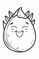 A Happy Cartoon Chestnut Character Smiles Widely