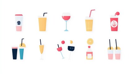 Colorful and Fun Beverage Illustrations for Summer Vibes