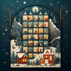 Festive Advent Calendar with Beautiful Holiday Scenes






