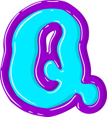 Obraz premium Bubble Letter Alphabet Vector Element Q