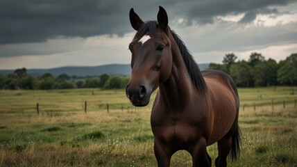 Fototapeta premium Majestic Horse in Field