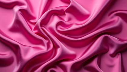 Obraz premium Fuschia Color Satin Fabric Cloth Abstract Wave Background