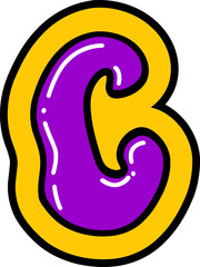 Bubble Style Letter Alphabet Vector Element C