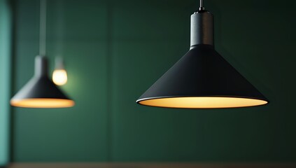 Obraz premium Elegant Minimalist Interior Design with Hanging Lamps