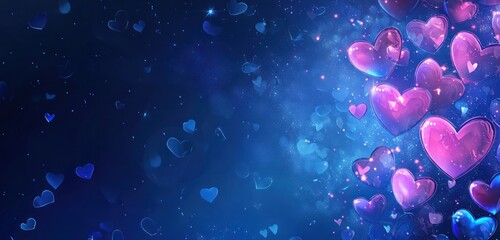 Romantic backdrop with heart designs offering space for messages.