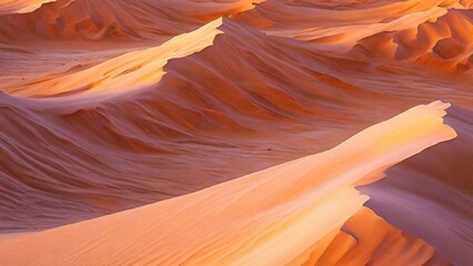 A serene desert landscape at sunset showcasing rolling sand dunes and distant mountains 4k hd wallpaper background picture 