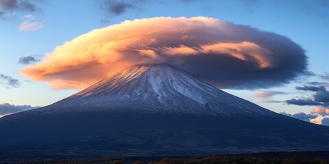 Billowing clouds Snow-capped mountain peak Time-lapse