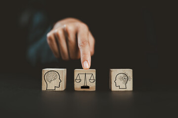 AI ethics or AI Law concept. Developing AI codes of ethics. Regulation, standard, Compliance,...