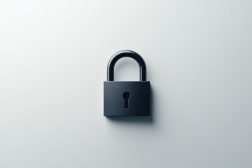 Naklejka premium A minimalist black icon of an open padlock with a visible keyhole symbolizing unlocked access or security
