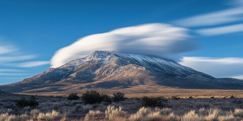 Clouds blending Sierra mountain peak Time-lapse of cl