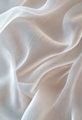 Fototapeta premium Blank white draped fabric template.Textile moccap blank with silky texture and soft pleats.Fabric mockup for various purposes, from clothing White fabric with a pattern of small dots. 