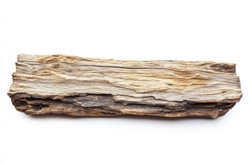Fototapeta premium A realistic piece of weathered driftwood with natural cracks and aged textures.