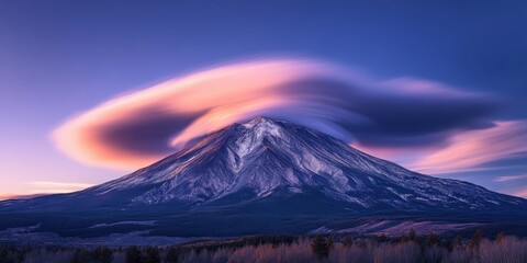 Fototapeta premium Clouds flowing across Serene mountain peak Time-lapse