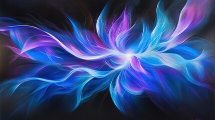 view of a dynamic energy flow of light beams