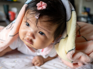 Newborn baby cherishes family moments at home cozy indoor setting heartwarming photography family bonding close-up view