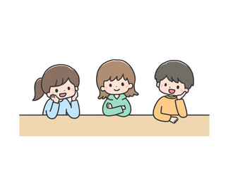 笑顔で話し合う子どもたち