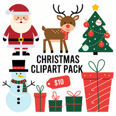 Fototapeta premium set of christmas elements
