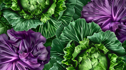 Fototapeta premium Background with Lots of cabbage close up
