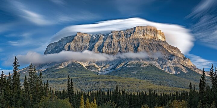 Looming clouds Steep mountain peak Time-lapse of clou