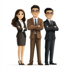 Obraz premium Confident Asian Business Team Professionals Teamwork Success