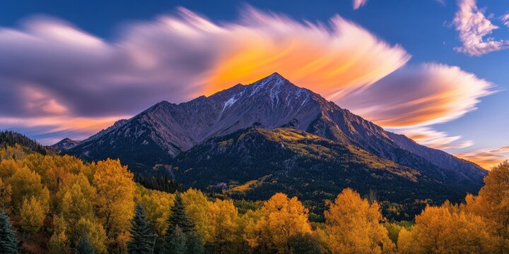 Rolling clouds Majestic mountain summit Time-lapse of