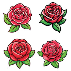 beautiful rose vector icon with white background