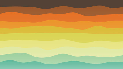 Obraz premium Green, brown and orange coloured wave patterned background with a flowing design