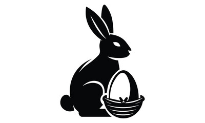 Easter Black and White Silhouette vector