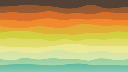Obraz premium Green, brown and orange coloured wave patterned background with a flowing design