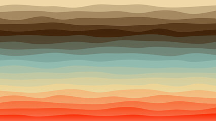 Fototapeta premium Red,blue and yellow coloured wave patterned background with a flowing design