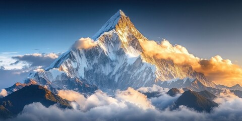 Whimsical clouds Snowy mountain top Time-lapse of clo