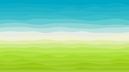 Obraz premium Blue, white and green coloured wave patterned background with a flowing design
