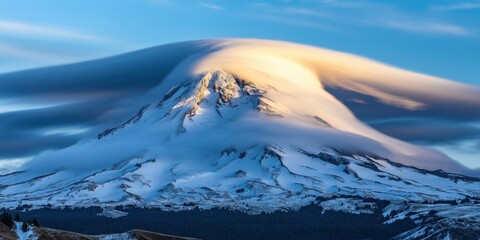 dispersing Snowy mountain top Time-lapse of cl