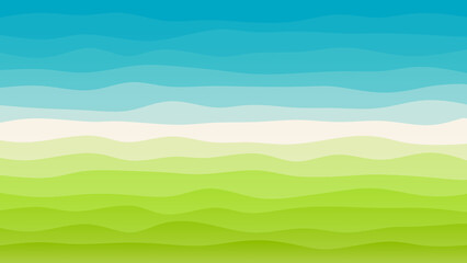 Obraz premium Blue, white and green coloured wave patterned background with a flowing design