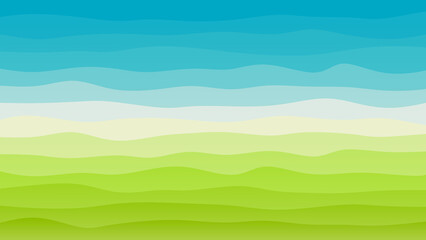 Obraz premium Blue, white and green coloured wave patterned background with a flowing design