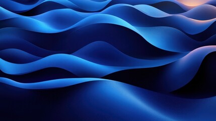 Obraz premium Abstract waves in shades of blue, creating a calming and fluid visual effect.