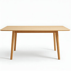 Fototapeta premium Modern Wooden Dining Table on White Background